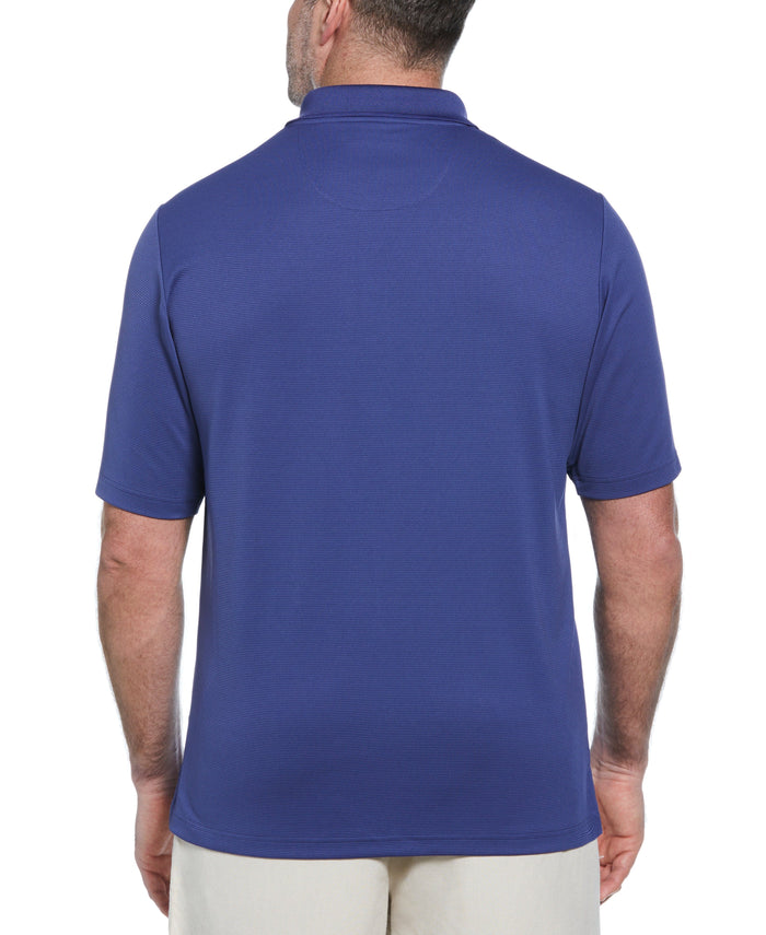 Cubavera Big & Tall Solid Textured Polo Skipper Blue