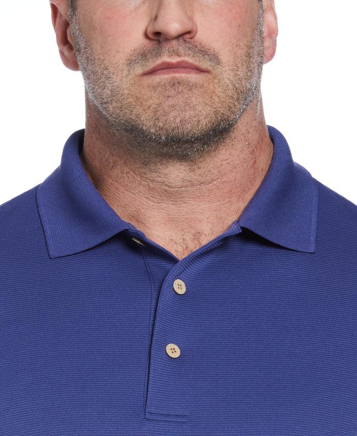 Cubavera Big & Tall Solid Textured Polo Skipper Blue