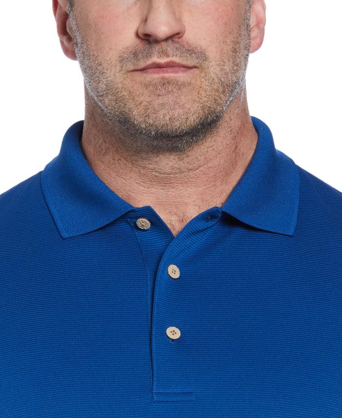 Cubavera Big & Tall Solid Textured Polo True Blue
