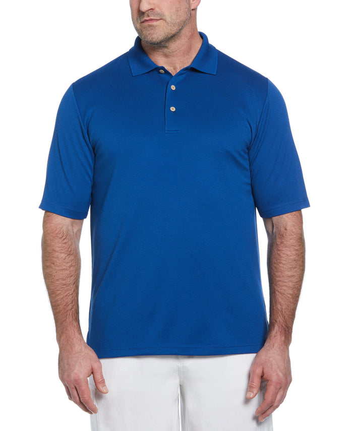 cubavera Big & Tall Solid Textured Polo True Blue