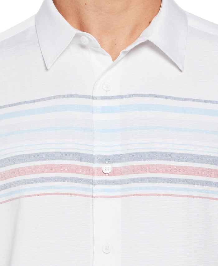 Cubavera Chest Stripe Shirt Brilliant White
