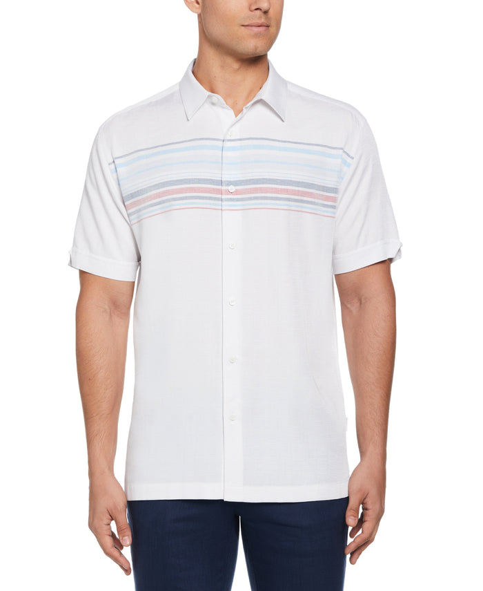cubavera Chest Stripe Shirt Brilliant White