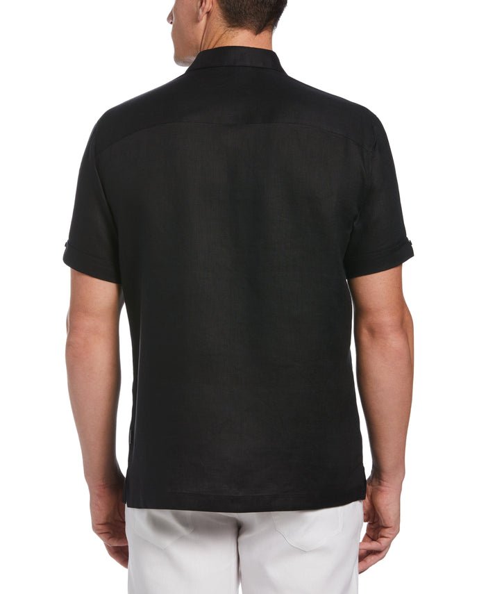 Cubavera Classic Solid Linen Shirt Jet Black