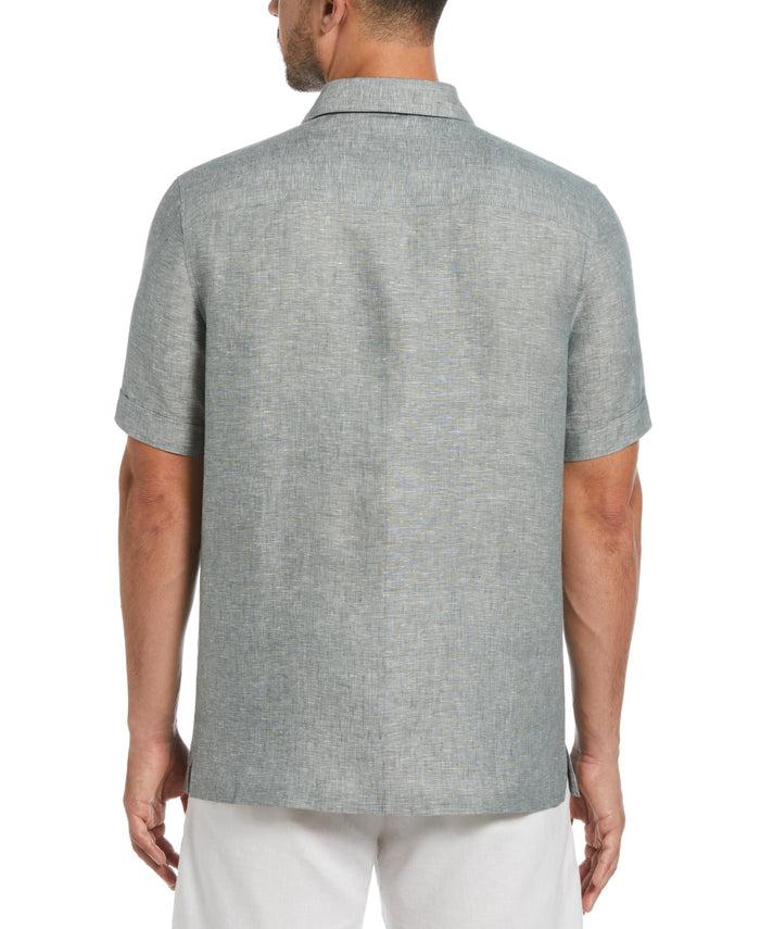 Cubavera Classic Two-Tone Linen Shirt Balsam Green
