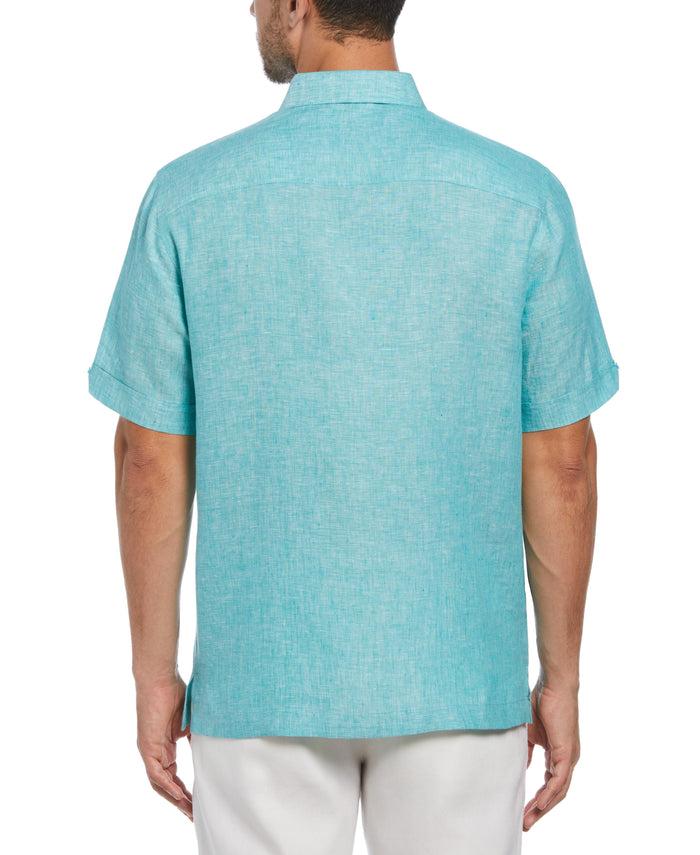 Cubavera Classic Two-Tone Linen Shirt Baltic