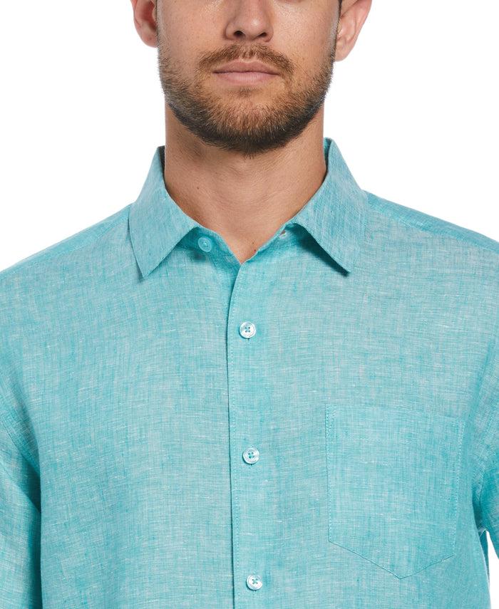 Cubavera Classic Two-Tone Linen Shirt Baltic
