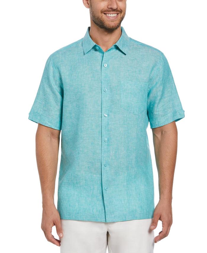 Cubavera Classic Two-Tone Linen Shirt Baltic