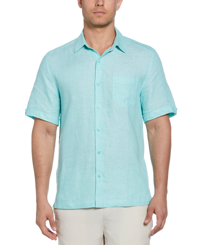 cubavera Classic Two-Tone Linen Shirt Cascade