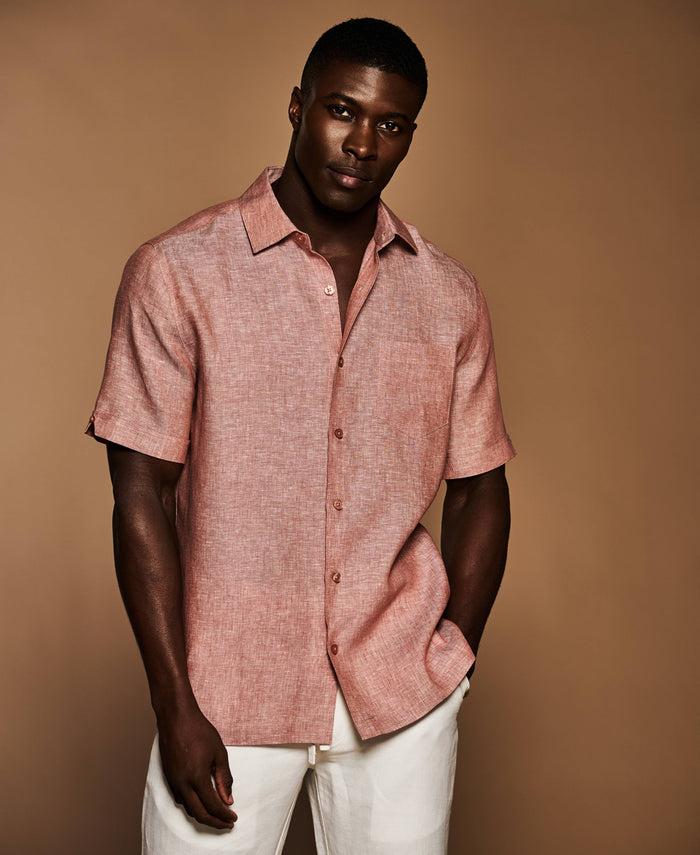Cubavera Classic Two-Tone Linen Shirt Chutney