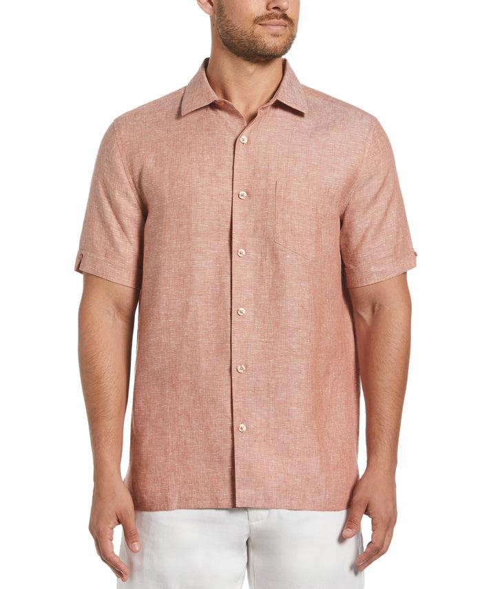 cubavera Classic Two-Tone Linen Shirt Chutney