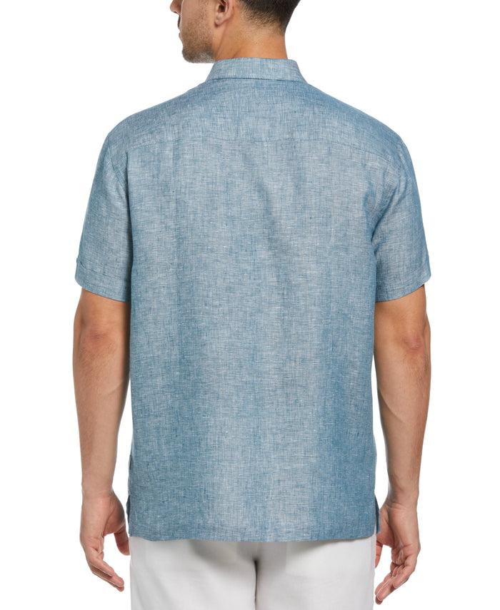 Cubavera Classic Two-Tone Linen Shirt Legion Blue