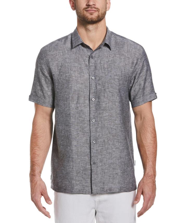 cubavera Classic Two-Tone Linen Shirt Meteorite