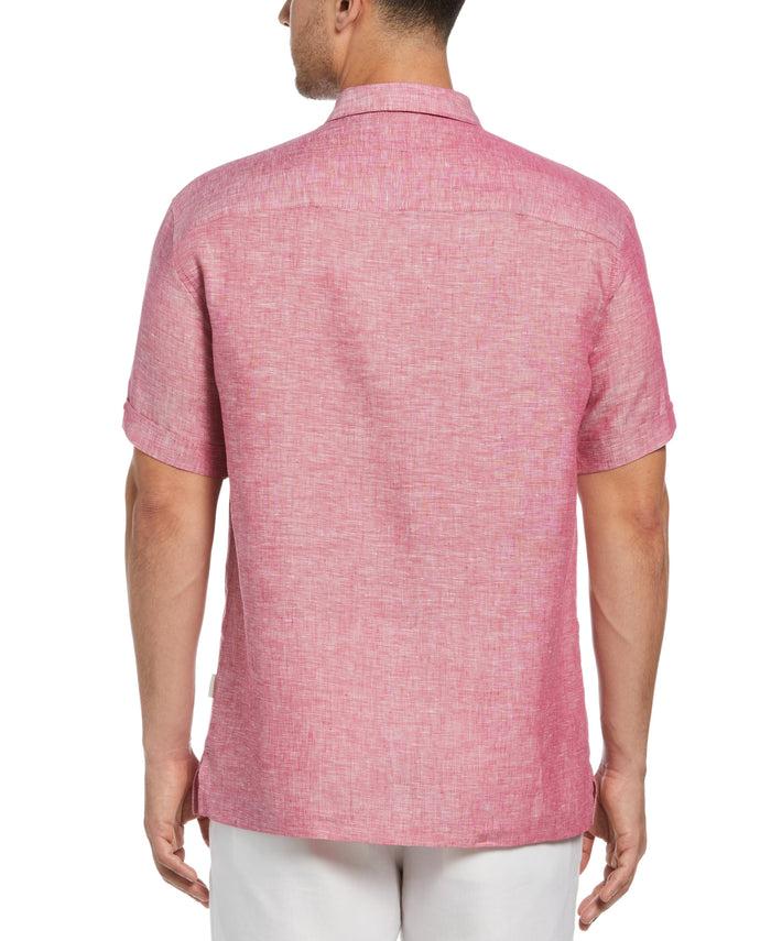 Cubavera Classic Two-Tone Linen Shirt Sangria