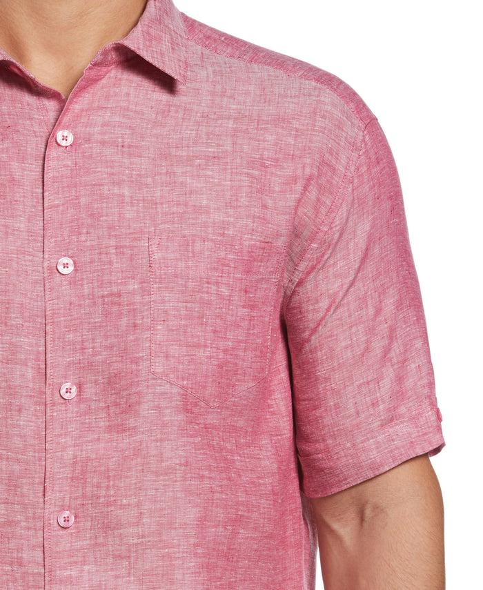 Cubavera Classic Two-Tone Linen Shirt Sangria