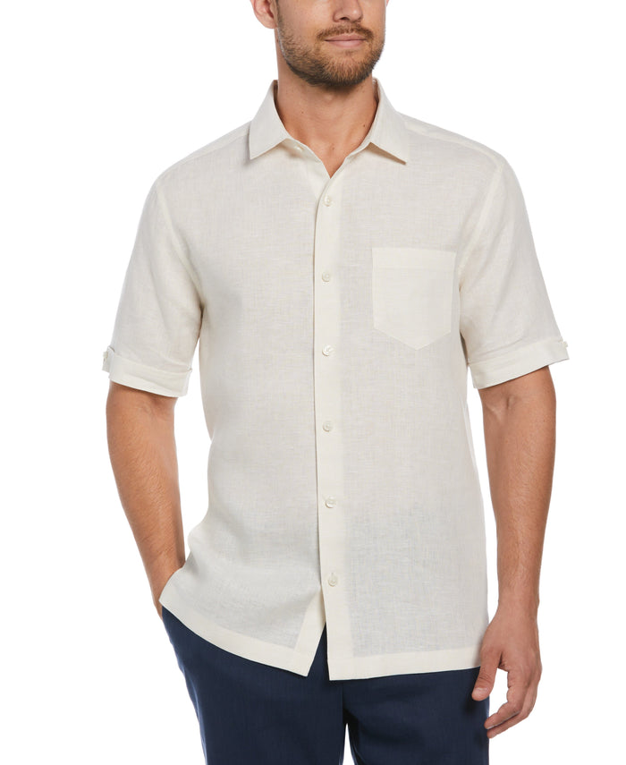 cubavera Classic Two-Tone Linen Shirt Turtledove