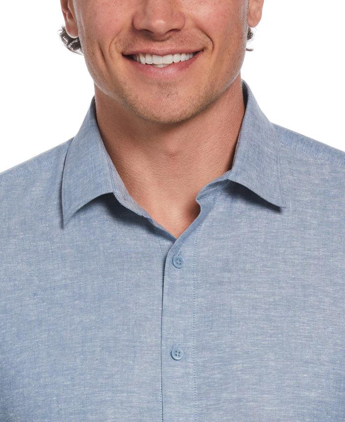 Cubavera Cross Hatch Pattern Shirt Aegean Blue