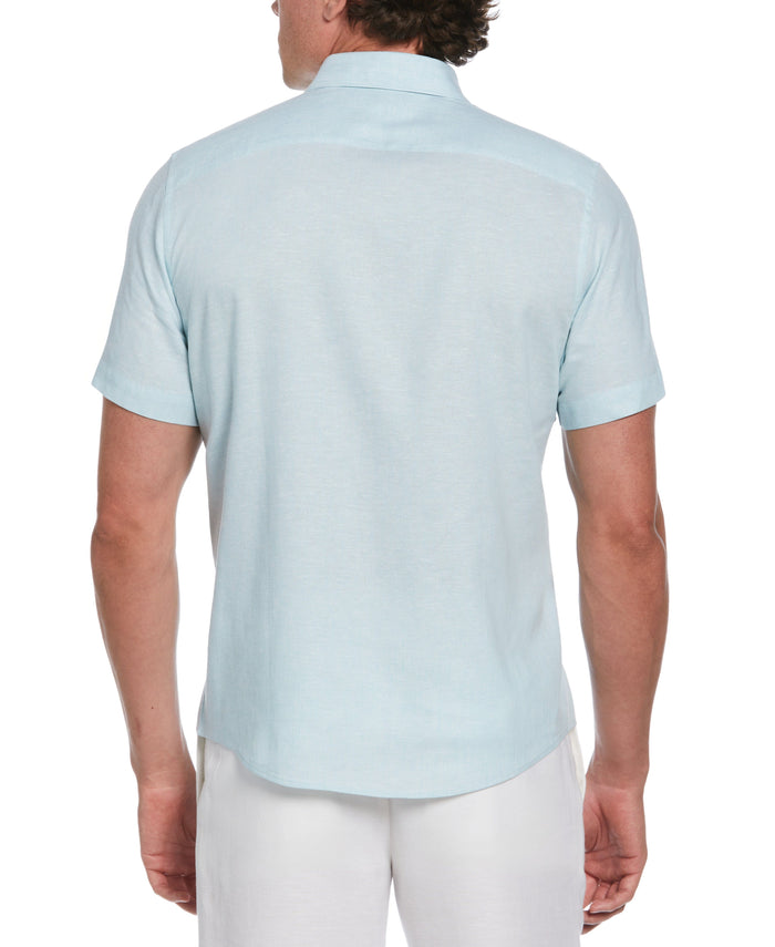 Cubavera Cross Hatch Pattern Shirt Aqua Esque