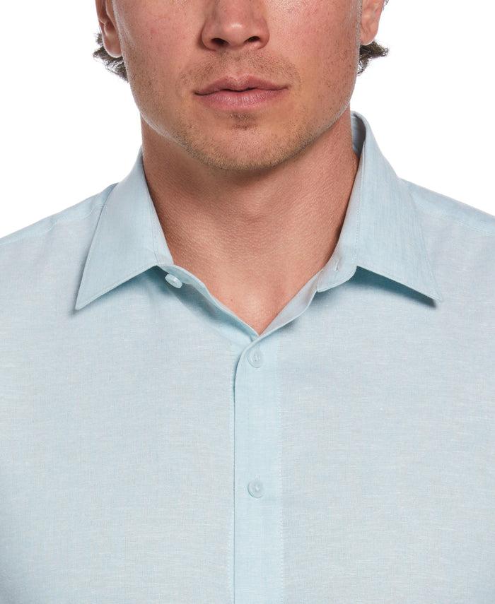 Cubavera Cross Hatch Pattern Shirt Aqua Esque