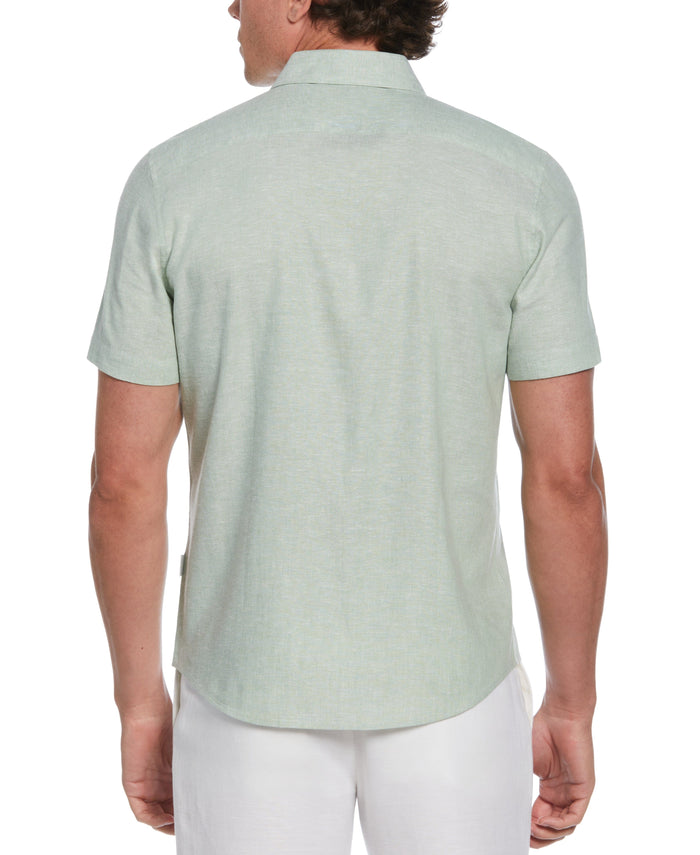 Cubavera Cross Hatch Pattern Shirt Basil