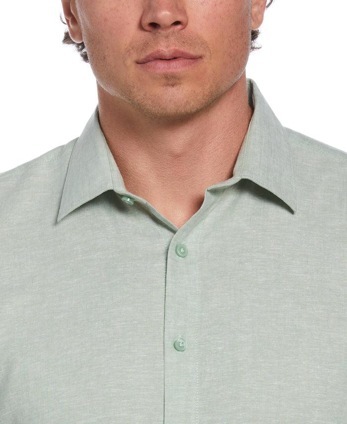 Cubavera Cross Hatch Pattern Shirt Basil