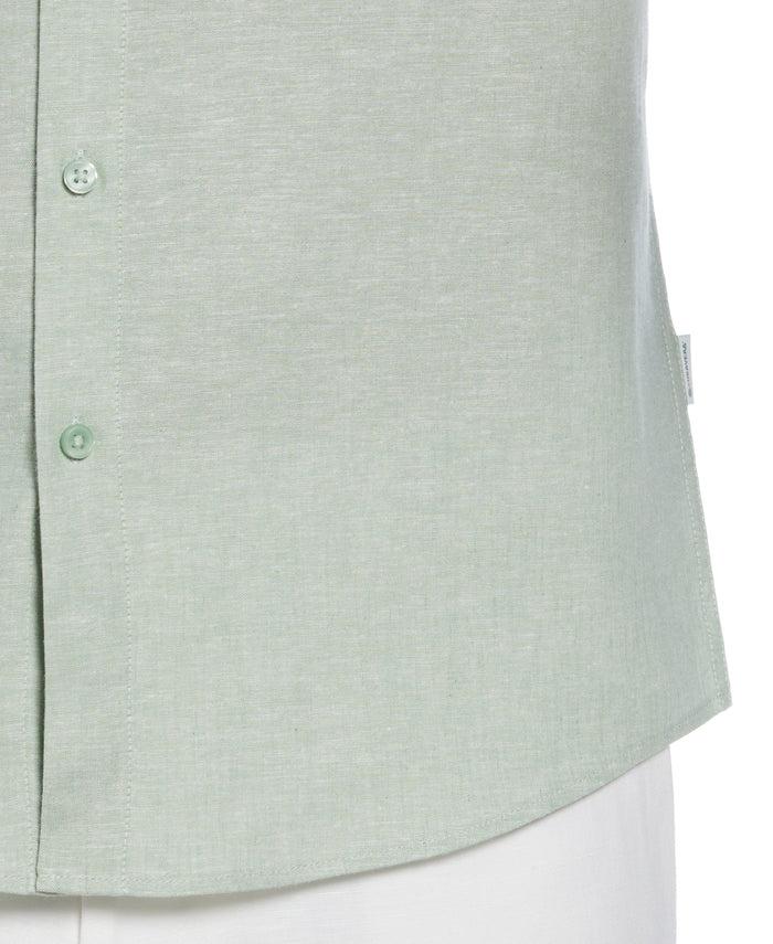 Cubavera Cross Hatch Pattern Shirt Basil