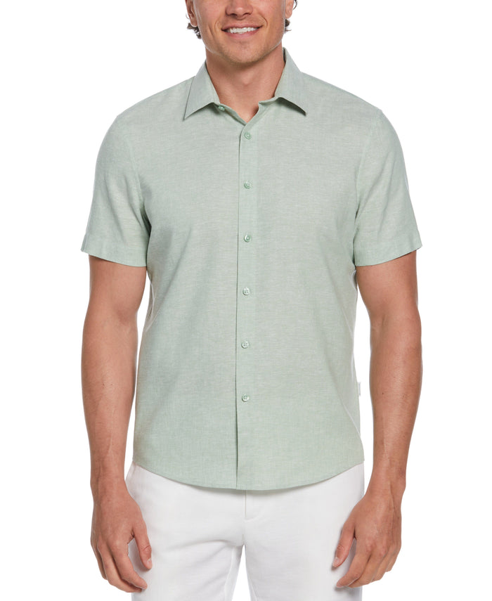 cubavera Cross Hatch Pattern Shirt Basil