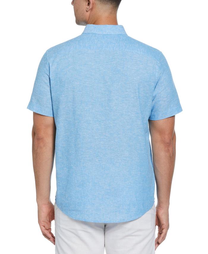 Cubavera Cross Hatch Pattern Shirt Malibu Blue