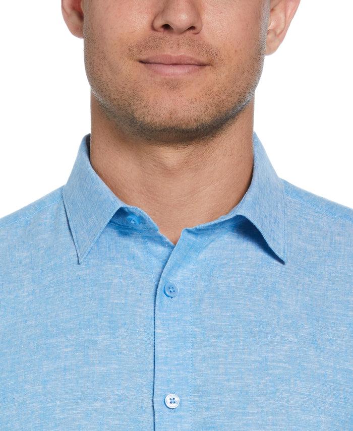 Cubavera Cross Hatch Pattern Shirt Malibu Blue