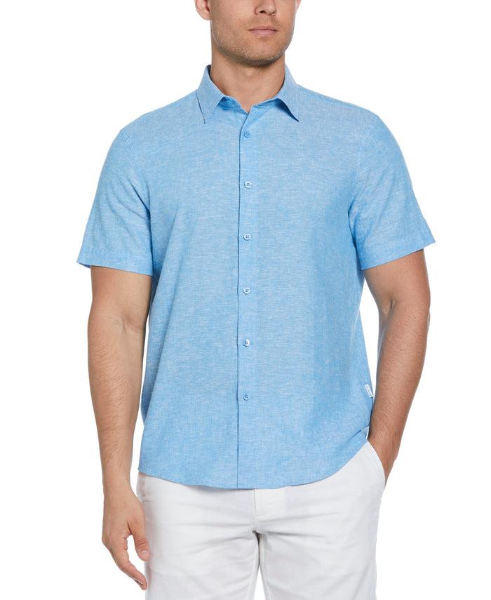 cubavera Cross Hatch Pattern Shirt Malibu Blue