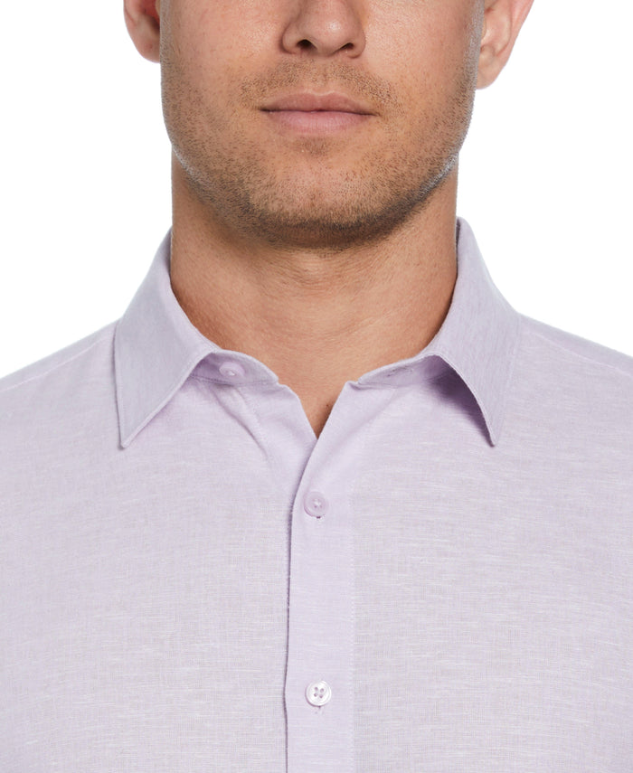Cubavera Cross Hatch Pattern Shirt Pastel Lilac