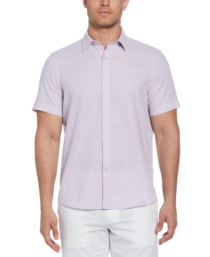 cubavera Cross Hatch Pattern Shirt Pastel Lilac