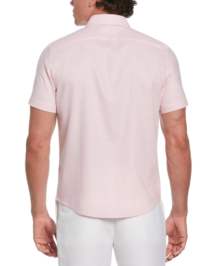 Cubavera Cross Hatch Pattern Shirt Pink Dolphin