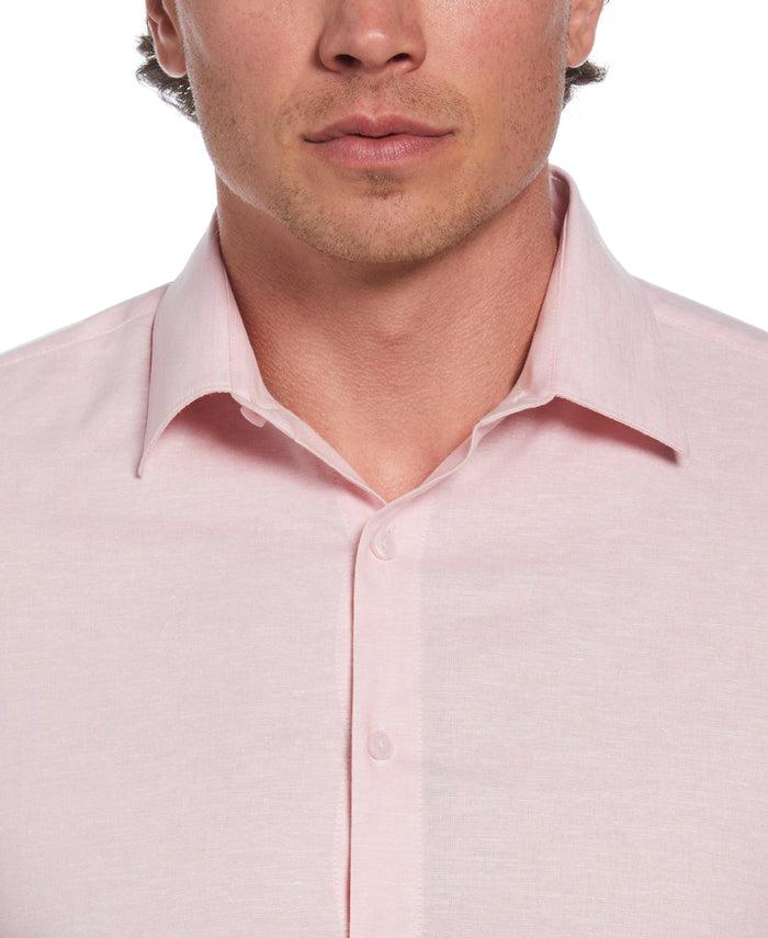Cubavera Cross Hatch Pattern Shirt Pink Dolphin
