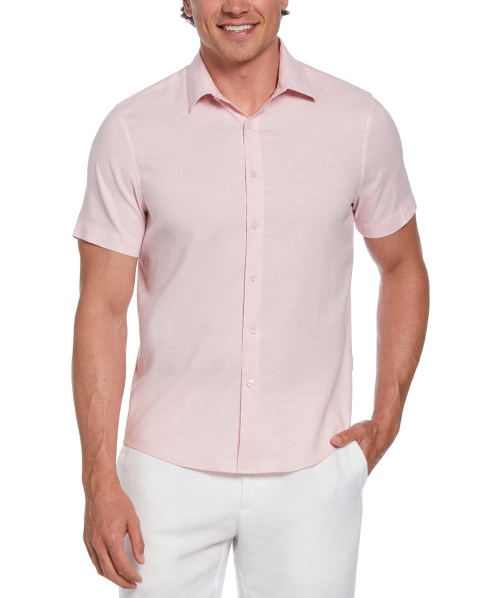 cubavera Cross Hatch Pattern Shirt Pink Dolphin