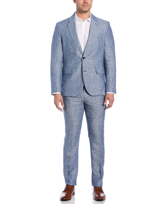 cubavera Delave Ensign Blue Linen Suit