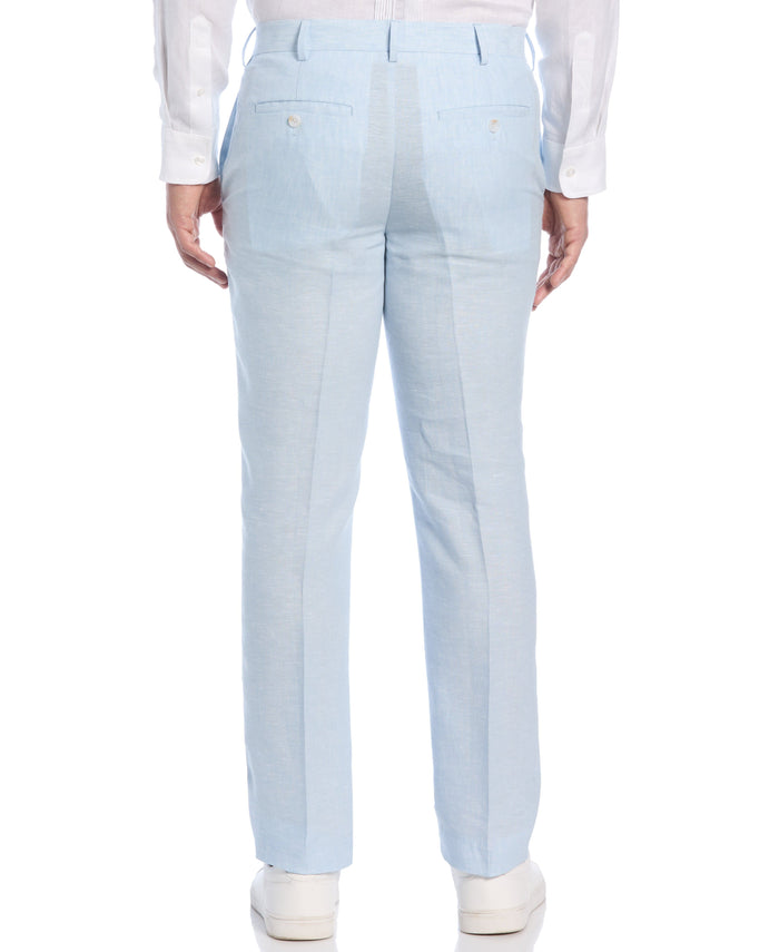 Cubavera Delave Linen Flat Front Pant Dream Blue