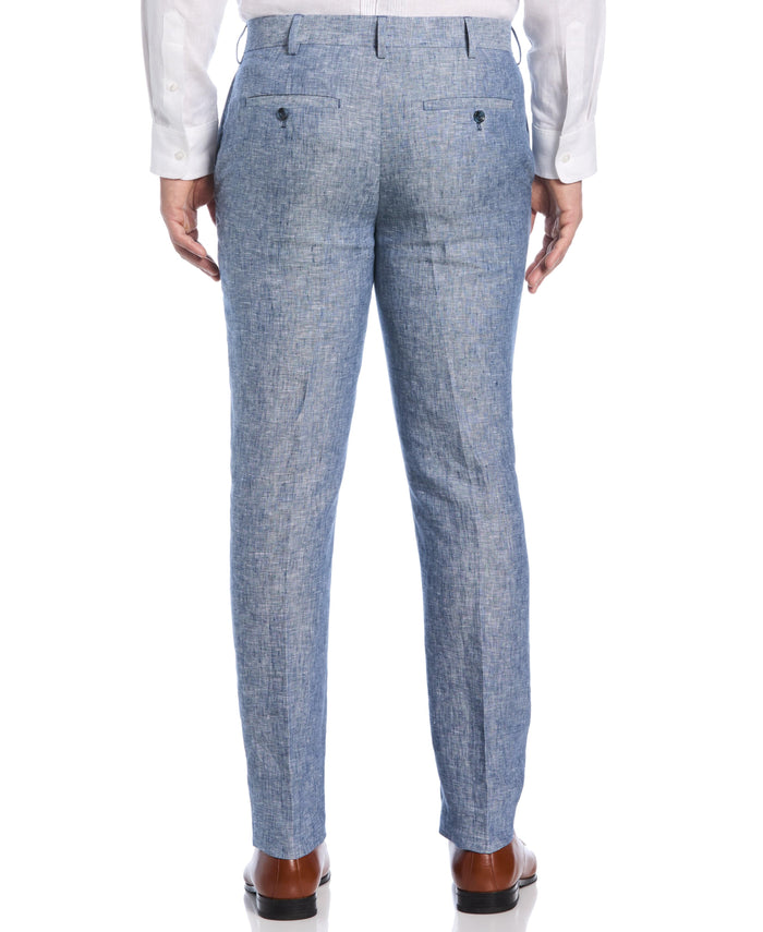 Cubavera Delave Linen Flat Front Pant Ensign Blue