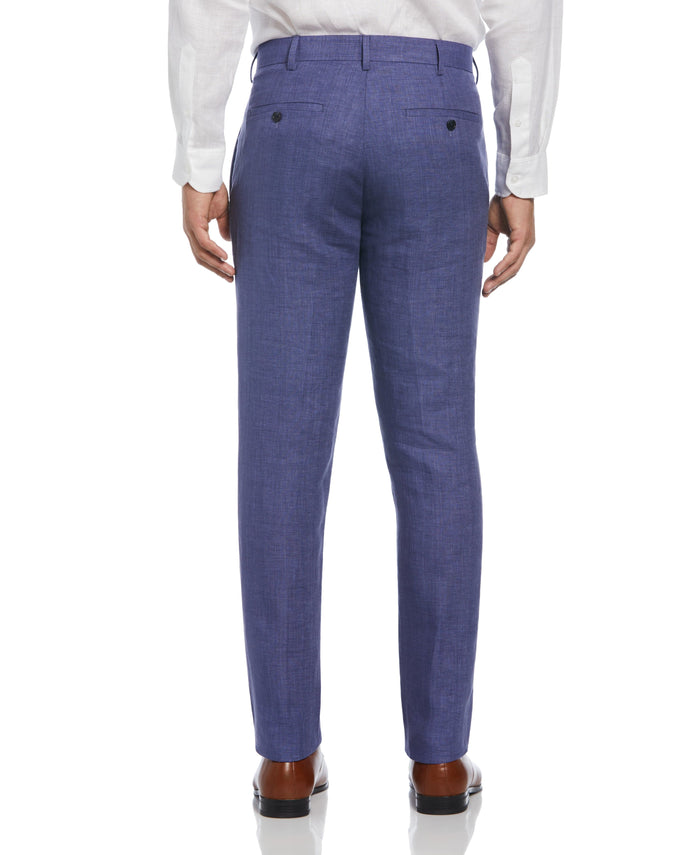 Cubavera Delave Linen Flat Front Pant Navy Peony
