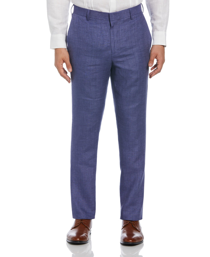 Cubavera Delave Linen Flat Front Pant Navy Peony