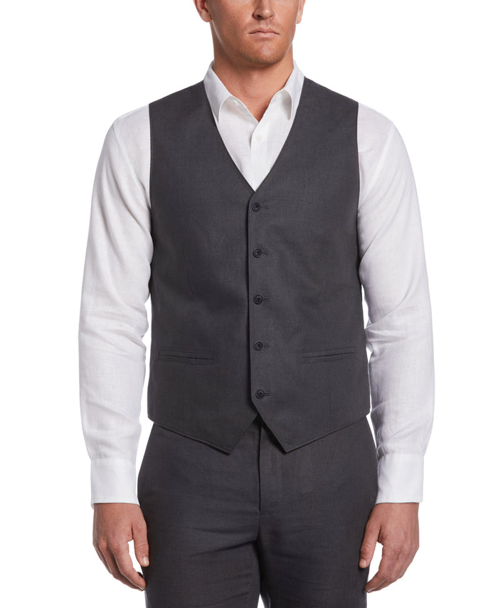 Cubavera Delave Linen Vest Blackened Pearl
