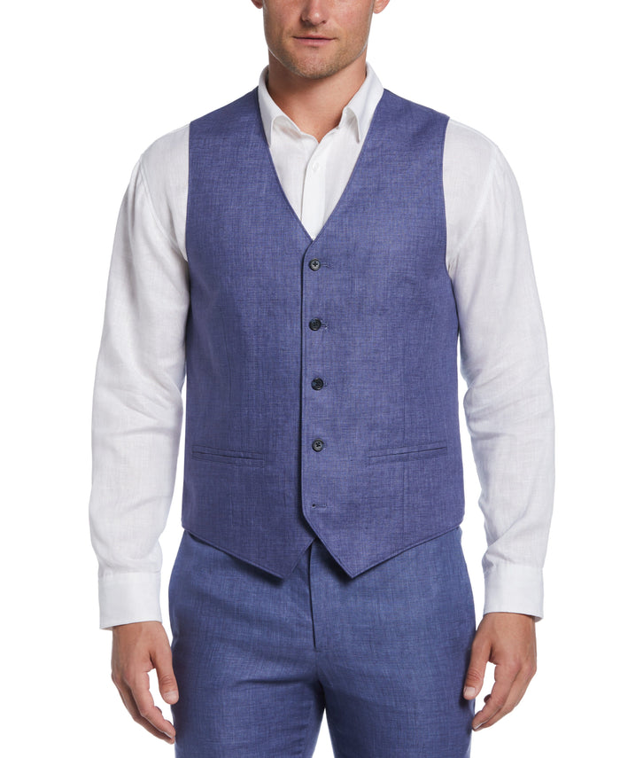Cubavera Delave Linen Vest Navy Peony