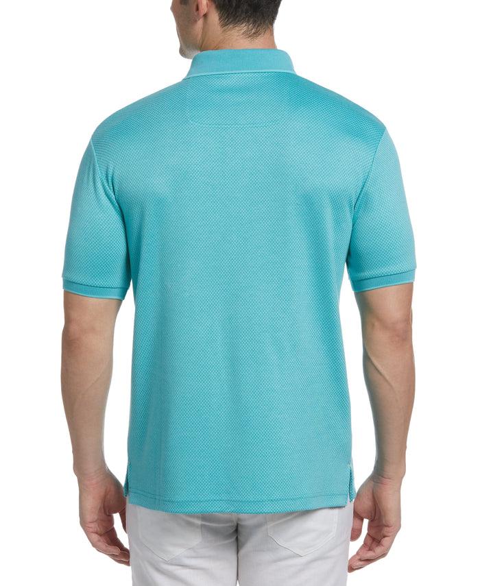 Cubavera Diamond Jacquard Polo Aqua Sky