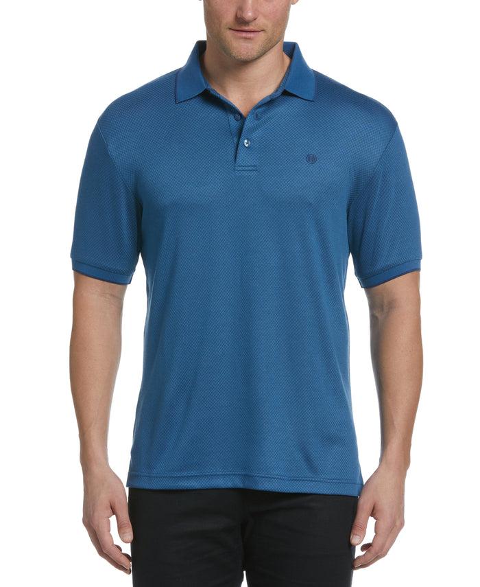 cubavera Diamond Jacquard Polo Dark Blue