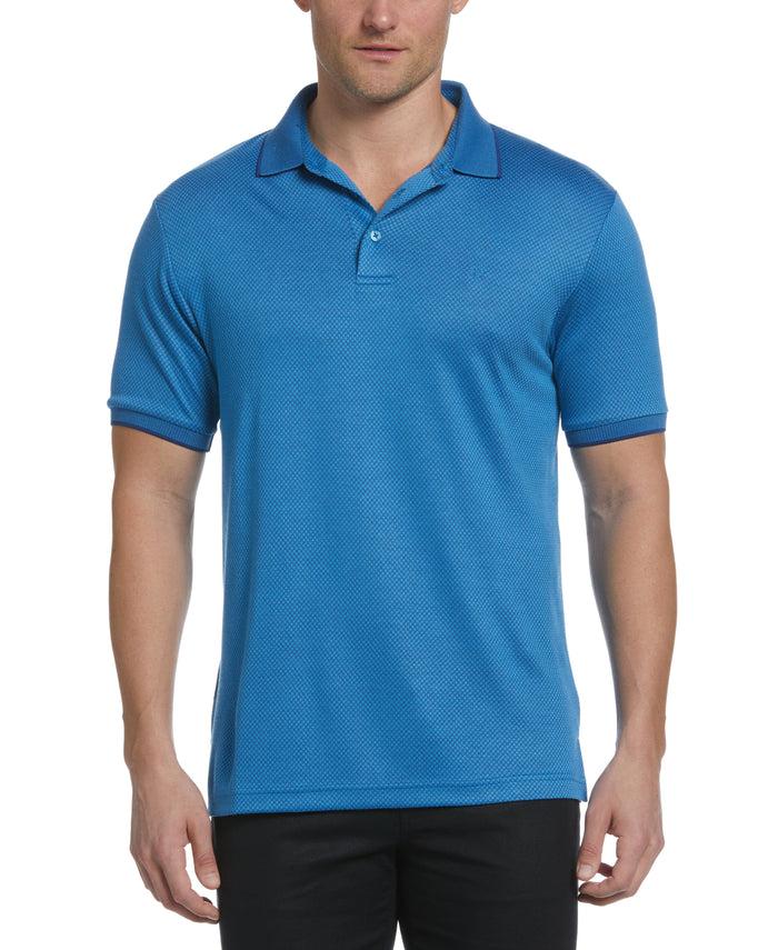 cubavera Diamond Jacquard Polo Mediterranian Blue