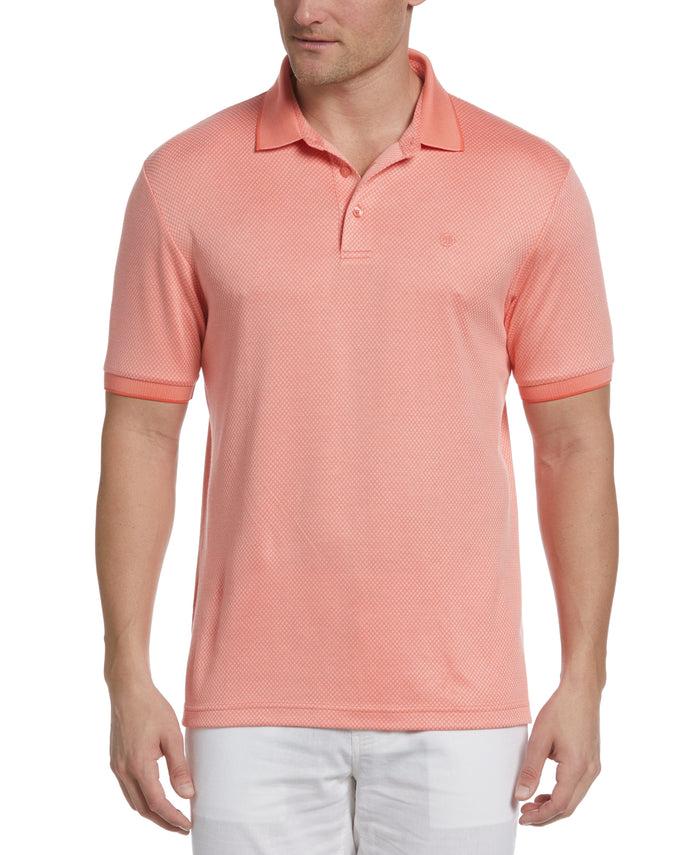 cubavera Diamond Jacquard Polo Peach Pearl