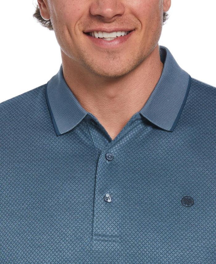 Cubavera Diamond Jacquard Polo Shirt Aegean Blue