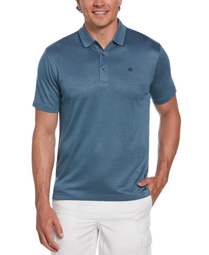 cubavera Diamond Jacquard Polo Shirt Aegean Blue