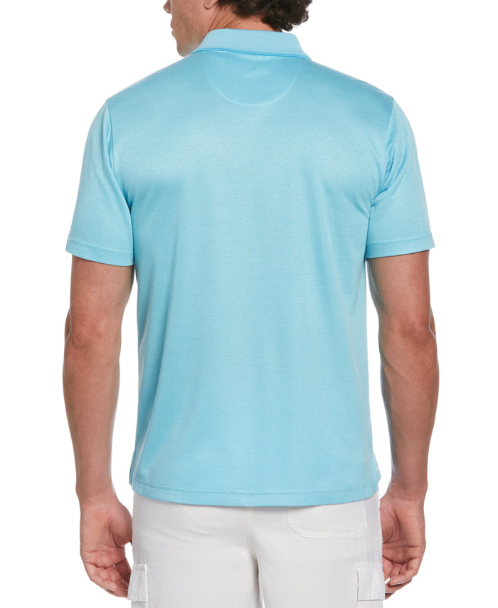 Cubavera Diamond Jacquard Polo Shirt Aqua Esque