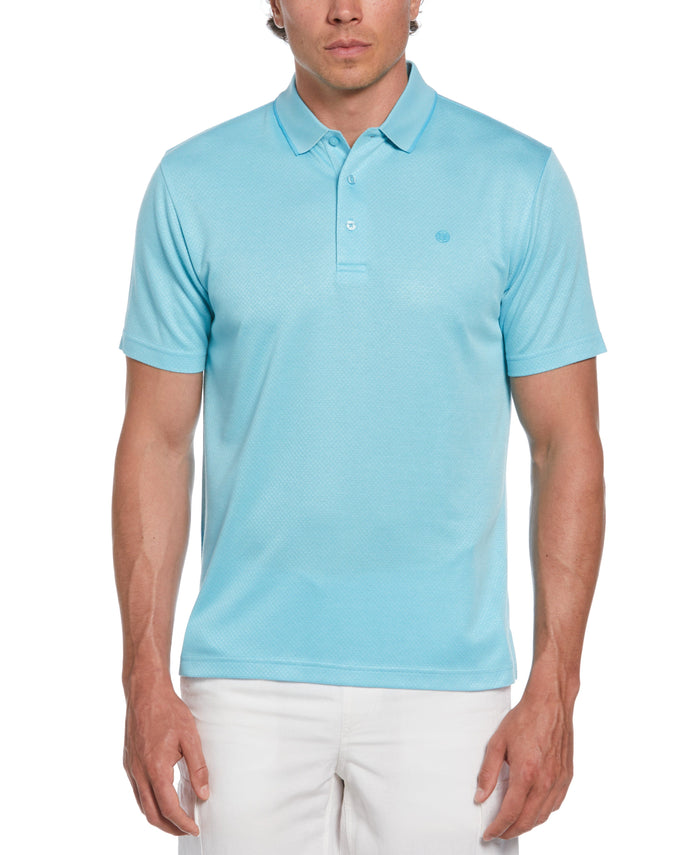 cubavera Diamond Jacquard Polo Shirt Aqua Esque