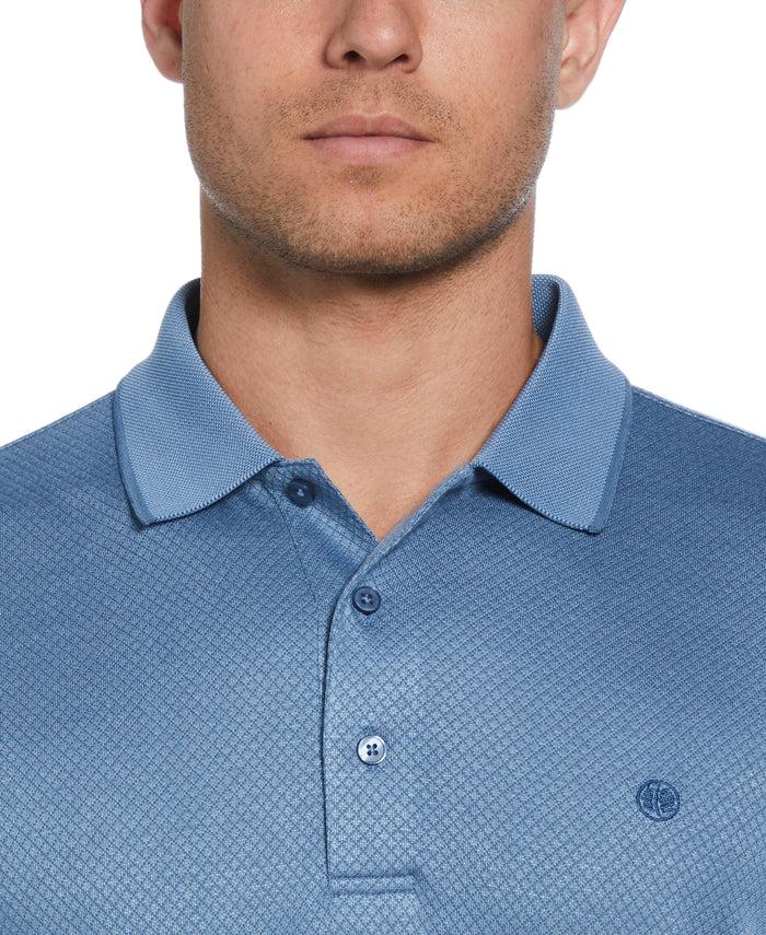 Cubavera Diamond Jacquard Polo Shirt Blue Shadow